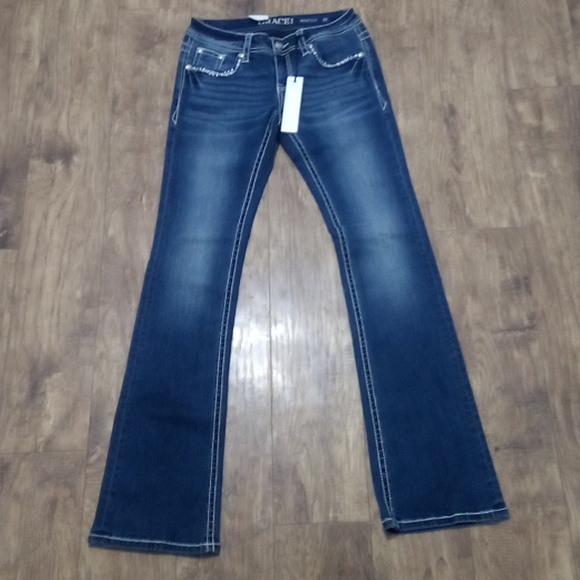 Grace in LA Women's Jeans 27 Bootcut Bejeweled Rhinestones NWT - Picture 5 of 12